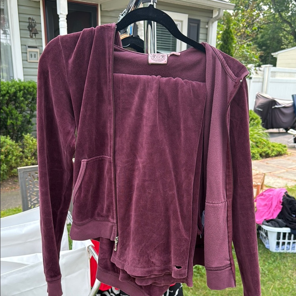 Juicy Couture Purple Velour Cardigan Sweater
